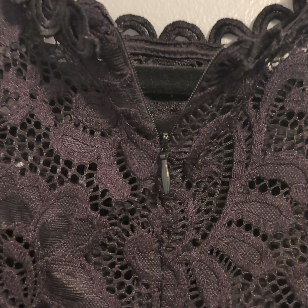 New Ambiance Women's Black Floral Lace Dress Size Large - Picture 3 of 5